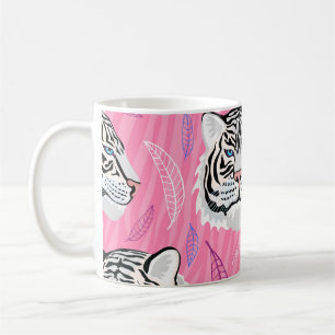 White Tiger Roar: Oerwoud regenwoudpatroon Koffiemok