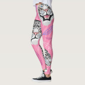 White Tiger Roar: Oerwoud regenwoudpatroon Leggings (Links)