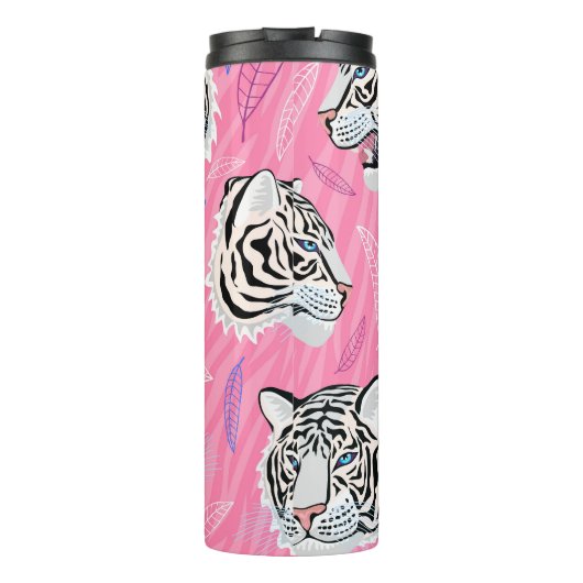 White Tiger Roar: Oerwoud regenwoudpatroon Thermosbeker (Achterkant)