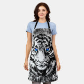 White Tiger Schort - White Tiger Tekening (Gedragen)