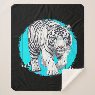 White Tiger Sherpa Blanket Deken