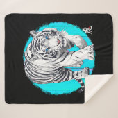 White Tiger Sherpa Blanket Deken (Voorkant (horizontaal))