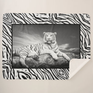 White Tiger Sherpa Blanket Deken