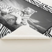 White Tiger Sherpa Blanket Sherpa Deken (3/4)