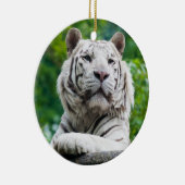 White Tiger-sierplant Keramisch Ornament (Rechts)