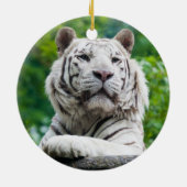 White Tiger-sierplant Keramisch Ornament (Achterkant)