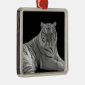 White Tiger-sierplant Metalen Ornament (Rechts)