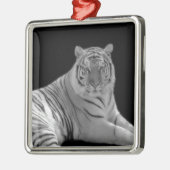 White Tiger-sierplant Metalen Ornament (Links)