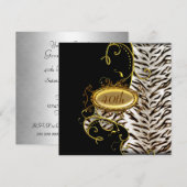 White Tiger skin Birthday party Invitation Kaart (Voorkant / Achterkant)