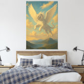 White Tiger • Sky Ascension | ManJiangHong Fine Ar Canvas Afdruk (Insitu (Slaapkamer))