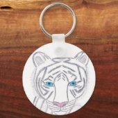 White Tiger Sleutelhanger door KellyMDesignes (Voorkant)
