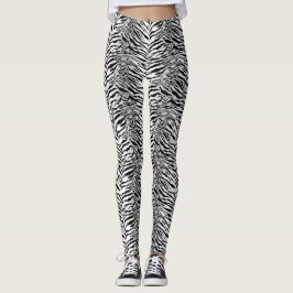 White Tiger Stripe Pattern Leggings