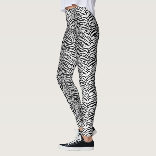 White Tiger Stripe Pattern Leggings (Links)