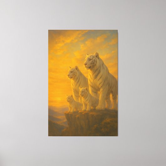 White Tiger • Sunlit Peak Ancestral Lineage | ManJ Canvas Afdruk (Voorkant)