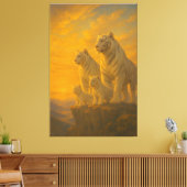 White Tiger • Sunlit Peak Ancestral Lineage | ManJ Canvas Afdruk (Insitu (Woonkamer))