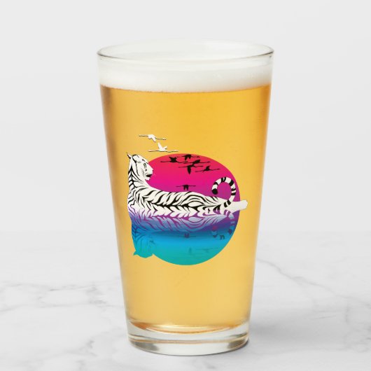 White Tiger Sunset Glas (Voorkant gevuld)
