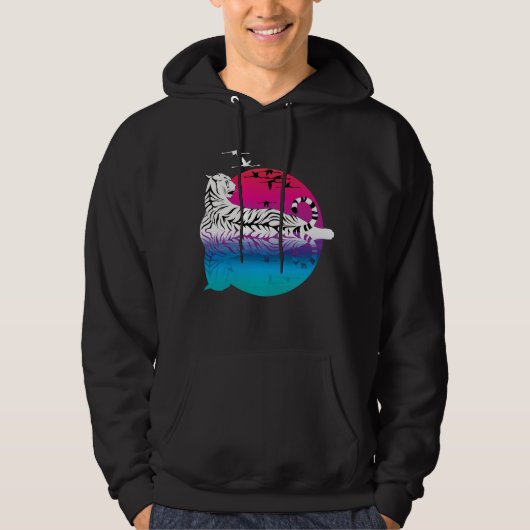 White Tiger Sunset Hoodie (Voorkant)