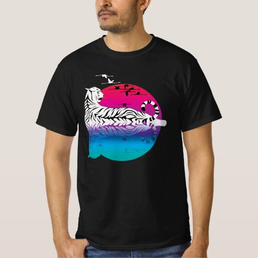 White Tiger Sunset T-shirt (Voorkant)