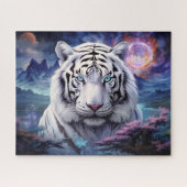 White Tiger Surreal Fantasy Kunst Legpuzzel (Horizontaal)