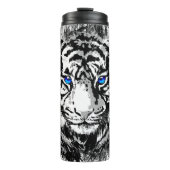 White Tiger Thermal Tumbler | Kleurrijk tijgergezi Thermosbeker (Voorkant)