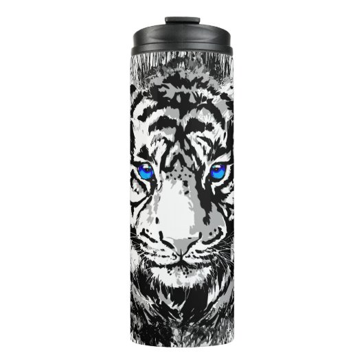 White Tiger Thermal Tumbler | Kleurrijk tijgergezi Thermosbeker (Voorkant)