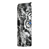 White Tiger Thermal Tumbler | Kleurrijk tijgergezi Thermosbeker (Gedraaid links)