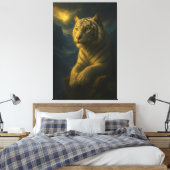 white tiger, tiger art, big cat art, wildlife pain canvas afdruk (Insitu (Slaapkamer))