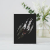 White Tiger Torn Claw Wild Safari Animal Cat Briefkaart (Staand voorkant)