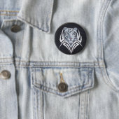 White Tiger Tribal Ronde Button 5,7 Cm (In situ)