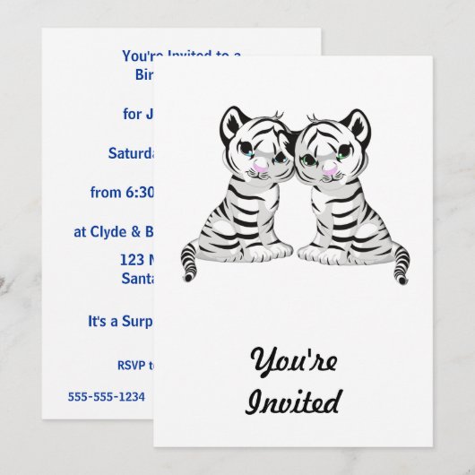 White Tiger Twins Kaart (Voorkant / Achterkant)