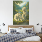 White Tiger • Valley Dawn Family | ManJiangHong Fi Canvas Afdruk (Insitu (Slaapkamer))