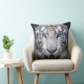 White Tiger with Blue Eyes Kussen (Stoel)