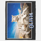 White Tigers Fleece Blanket (Voorkant)