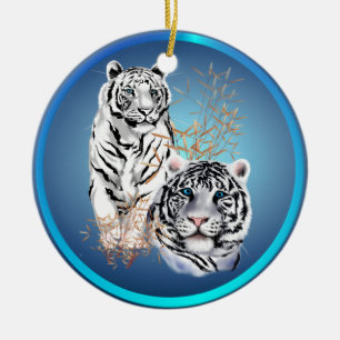 White Tigers - Ornaments Keramisch Ornament