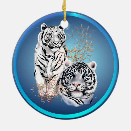 White Tigers - Ornaments Keramisch Ornament (Achterkant)