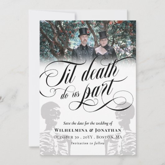 White Til Death Do ons Part Photo Save the Date (Voorkant)