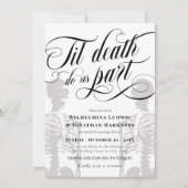 White Til Death Do US Part Skeleton Wedding Kaart (Voorkant)