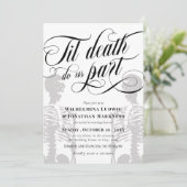 White Til Death Do US Part Skeleton Wedding Kaart (Staand voorkant)
