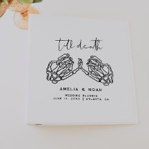 White Till Death Skelet Handen Bruiloft Planner
