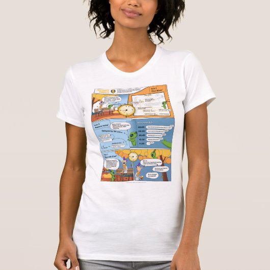 White Time Winner Comics Vrouw T-shirt (Voorkant)