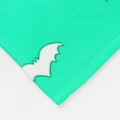 White Tiny Bats Blauwgroen Fleece Deken (Hoek)