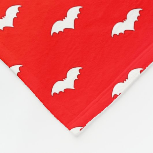 White Tiny Bats Red Fleece Deken (Hoek)