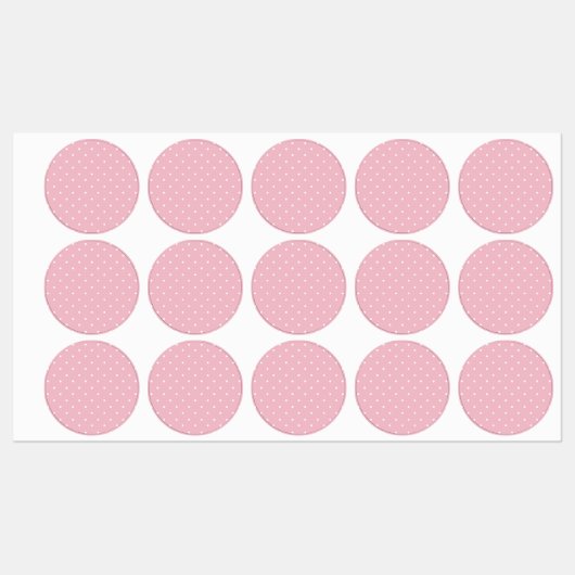 White Tiny Polka Dots Print, gebotteld patroon Labels (Vel)