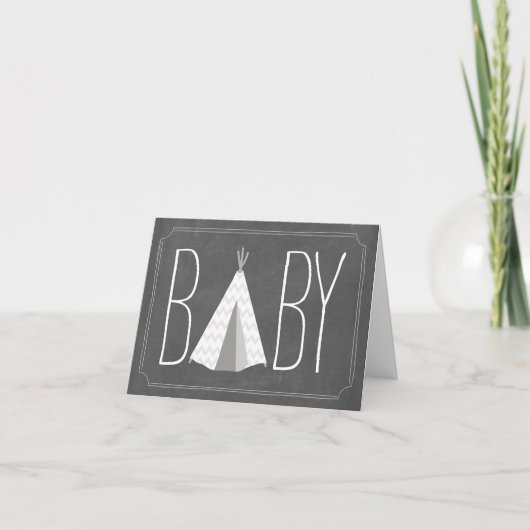 White Tipi Baby Card - Chalk Bedankkaart (Voorkant)