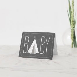 White Tipi Baby Card - Chalk Bedankkaart