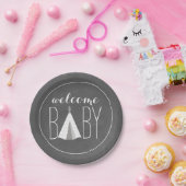 White Tipi-Baby shower - Chalk geïnspireerd Papieren Bordje (Feest)