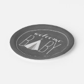 White Tipi-Baby shower - Chalk geïnspireerd Papieren Bordje (Gekanteld)