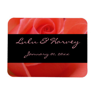 White Tipped roze Rose Personal Wedding Magneet