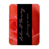 White Tipped roze Rose Personal Wedding Magneet (Verticaal)