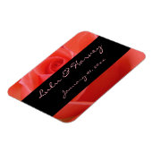 White Tipped roze Rose Personal Wedding Magneet (Linkerzijde)